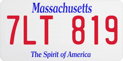 MA license plate 7LT819