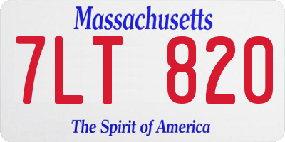 MA license plate 7LT820