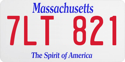 MA license plate 7LT821