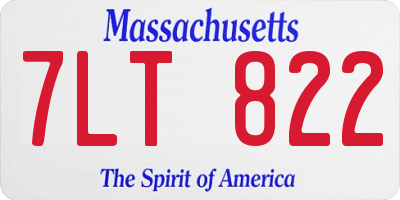 MA license plate 7LT822