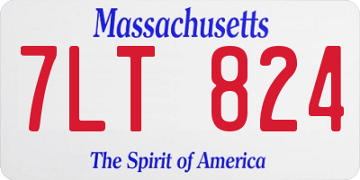 MA license plate 7LT824