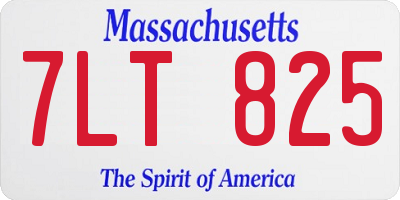 MA license plate 7LT825