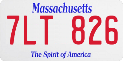 MA license plate 7LT826