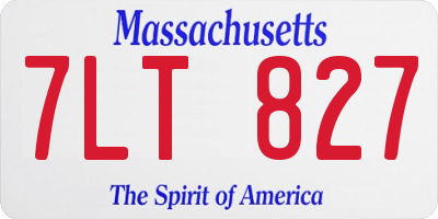 MA license plate 7LT827