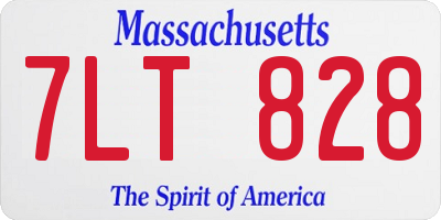 MA license plate 7LT828