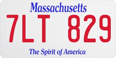 MA license plate 7LT829