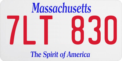 MA license plate 7LT830