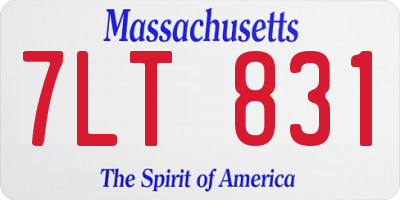 MA license plate 7LT831