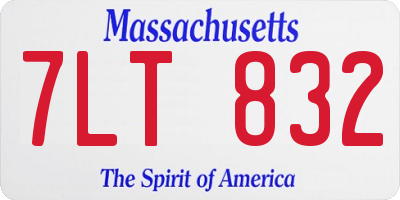 MA license plate 7LT832