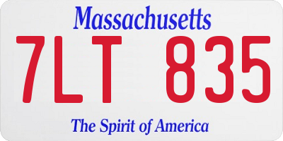 MA license plate 7LT835