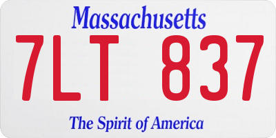 MA license plate 7LT837