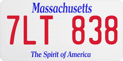 MA license plate 7LT838