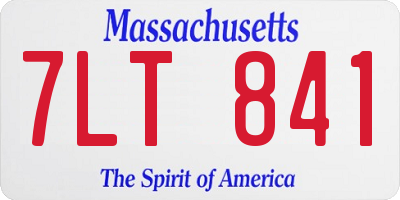 MA license plate 7LT841