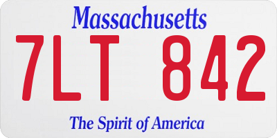MA license plate 7LT842