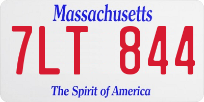 MA license plate 7LT844