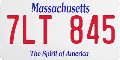 MA license plate 7LT845