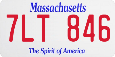 MA license plate 7LT846