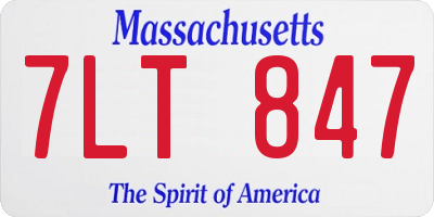 MA license plate 7LT847