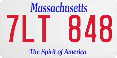 MA license plate 7LT848