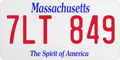 MA license plate 7LT849
