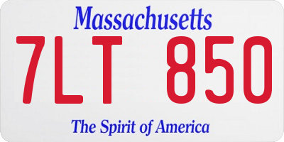 MA license plate 7LT850