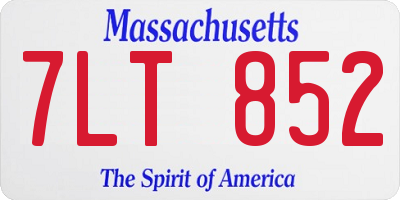 MA license plate 7LT852