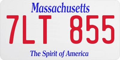 MA license plate 7LT855