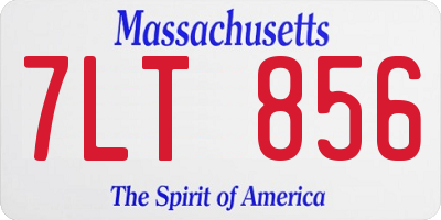 MA license plate 7LT856