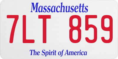 MA license plate 7LT859
