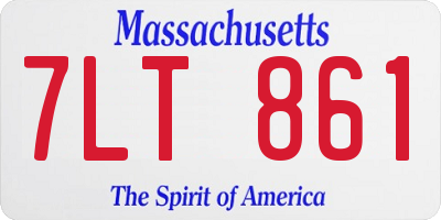 MA license plate 7LT861