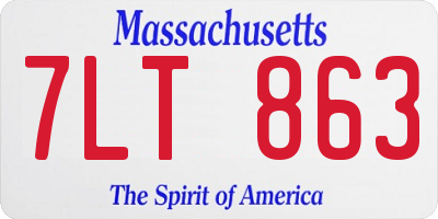 MA license plate 7LT863