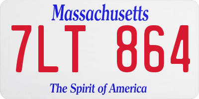 MA license plate 7LT864