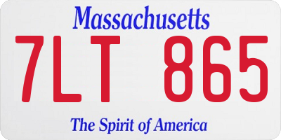 MA license plate 7LT865