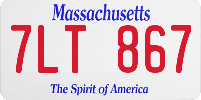 MA license plate 7LT867