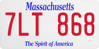 MA license plate 7LT868