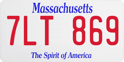 MA license plate 7LT869
