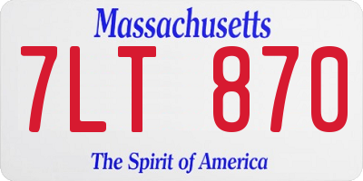 MA license plate 7LT870
