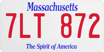 MA license plate 7LT872