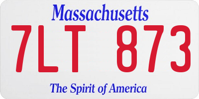 MA license plate 7LT873