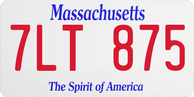 MA license plate 7LT875