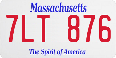 MA license plate 7LT876