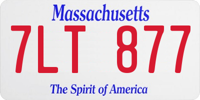 MA license plate 7LT877