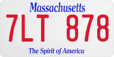 MA license plate 7LT878