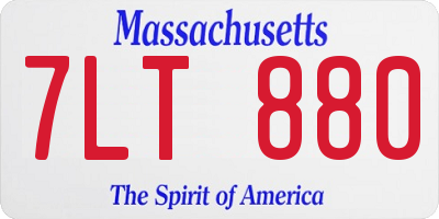 MA license plate 7LT880