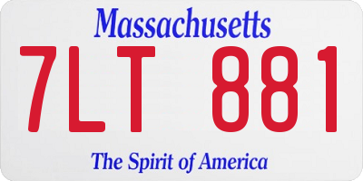 MA license plate 7LT881