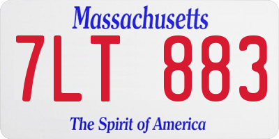MA license plate 7LT883