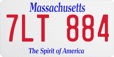 MA license plate 7LT884