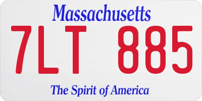 MA license plate 7LT885