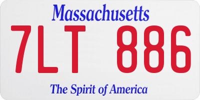 MA license plate 7LT886