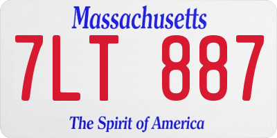 MA license plate 7LT887